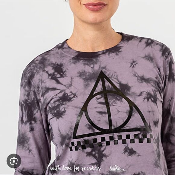 Vans X Harry Potter Deathly Hallows Cloak Wash Long sleeve Crop Top - Picture 3 of 10